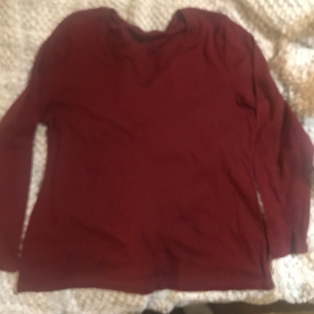 Soft, brick colored, long sleeve tee, size 2X